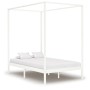 Estructura cama con dosel madera maciza pino blanco 140x200 cm de vidaXL, Camas y somieres - Ref: Foro24-283265, Precio: 251,...