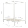 Estructura cama con dosel madera maciza pino blanco 140x200 cm de vidaXL, Camas y somieres - Ref: Foro24-283265, Precio: 251,...