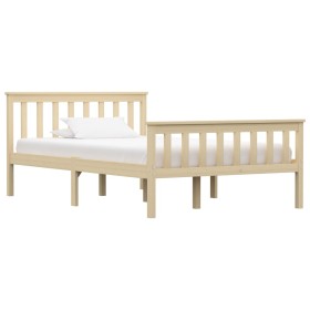 Solid light pine wood bed frame 120x200 cm by vidaXL, Beds and slatted bases - Ref: Foro24-283222, Price: 153,99 €, Discount: %