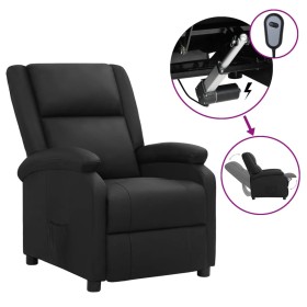 Sillón reclinable eléctrico de cuero auténtico negro de vidaXL, Sillones - Ref: Foro24-3098385, Precio: 393,99 €, Descuento: %