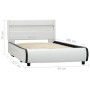 Bed frame with LED white synthetic leather 90x200 cm by vidaXL, Beds and slatted bases - Ref: Foro24-284966, Price: 221,99 €,...