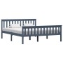 Solid gray pine wood bed frame 160x200 cm by vidaXL, Beds and slatted bases - Ref: Foro24-283230, Price: 143,23 €, Discount: %