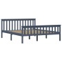 Solid gray pine wood bed frame 160x200 cm by vidaXL, Beds and slatted bases - Ref: Foro24-283230, Price: 143,23 €, Discount: %