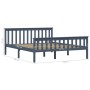 Solid gray pine wood bed frame 160x200 cm by vidaXL, Beds and slatted bases - Ref: Foro24-283230, Price: 143,23 €, Discount: %