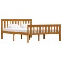 Solid pine wood bed frame honey brown 140x200 cm by vidaXL, Beds and slatted bases - Ref: Foro24-283241, Price: 151,10 €, Dis...