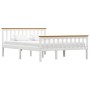 White solid pine wood bed frame 140x200 cm by vidaXL, Beds and slatted bases - Ref: Foro24-283247, Price: 202,12 €, Discount: %