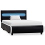 Estructura de cama con LED cuero sintético negro 90x200 cm de vidaXL, Camas y somieres - Ref: Foro24-284972, Precio: 254,16 €...