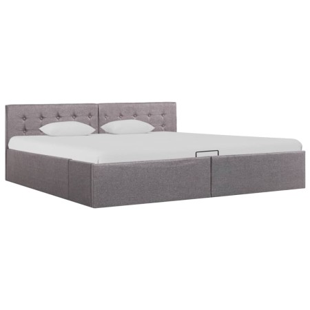 Cama canapé hidráulica con almacenaje tela gris topo 180x200 cm de vidaXL, Camas y somieres - Ref: Foro24-285599, Precio: 346...