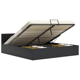 Cama canapé hidráulica de cuero sintético negro 160x200 cm de vidaXL, Camas y somieres - Ref: Foro24-285514, Precio: 370,72 €...