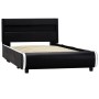 Bed frame with LED black synthetic leather 100x200 cm by vidaXL, Beds and slatted bases - Ref: Foro24-284973, Price: 295,93 €...