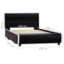 Bed frame with LED black synthetic leather 100x200 cm by vidaXL, Beds and slatted bases - Ref: Foro24-284973, Price: 295,93 €...