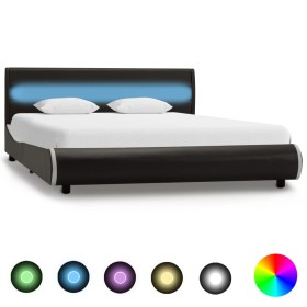 Estructura de cama LED cuero sintético gris antracita 160x200cm de vidaXL, Camas y somieres - Ref: Foro24-285030, Precio: 260...