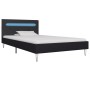 Bed frame with LED in black fabric 90x200 cm by vidaXL, Beds and slatted bases - Ref: Foro24-280961, Price: 187,84 €, Discoun...