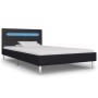 Bed frame with LED in black fabric 90x200 cm by vidaXL, Beds and slatted bases - Ref: Foro24-280961, Price: 187,84 €, Discoun...