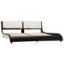 Bed frame with LED synthetic leather black white 180x200 cm by vidaXL, Beds and slatted bases - Ref: Foro24-280381, Price: 28...