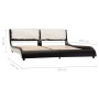 Bed frame with LED synthetic leather black white 180x200 cm by vidaXL, Beds and slatted bases - Ref: Foro24-280381, Price: 28...