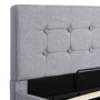 Hydraulic canapé bed with storage light gray fabric 90x200cm by vidaXL, Beds and slatted bases - Ref: Foro24-285576, Price: 3...