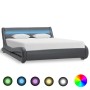 Estructura de cama con LED cuero sintético gris 120x200 cm de vidaXL, Camas y somieres - Ref: Foro24-285740, Precio: 289,55 €...