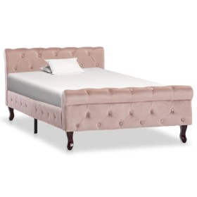 Estructura de cama de terciopelo rosa 100x200 cm de vidaXL, Camas y somieres - Ref: Foro24-288565, Precio: 237,87 €, Descuent...