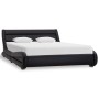 Bed frame with LED in black synthetic leather 140x200 cm by vidaXL, Beds and slatted bases - Ref: Foro24-285729, Price: 319,9...