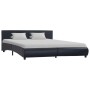 Bed frame with LED black synthetic leather 180x200 cm by vidaXL, Beds and slatted bases - Ref: Foro24-285485, Price: 233,93 €...