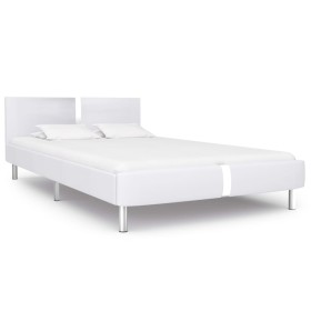 Estructura de cama de cuero sintético blanco 140x200 cm de vidaXL, Camas y somieres - Ref: Foro24-280833, Precio: 216,99 €, D...