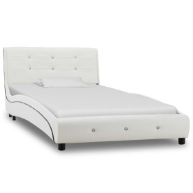 Estructura de cama de cuero sintético blanco 90x200 cm de vidaXL, Camas y somieres - Ref: Foro24-280312, Precio: 214,34 €, De...