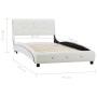 Estructura de cama de cuero sintético blanco 90x200 cm de vidaXL, Camas y somieres - Ref: Foro24-280312, Precio: 215,90 €, De...