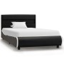 Estructura de cama con LED cuero sintético negro 90x200 cm de vidaXL, Camas y somieres - Ref: Foro24-285020, Precio: 210,99 €...