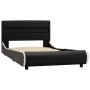 Bed frame with LED black synthetic leather 90x200 cm by vidaXL, Beds and slatted bases - Ref: Foro24-285020, Price: 210,01 €,...