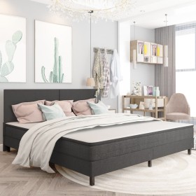 Box Spring bed frame gray fabric 200x200 cm by vidaXL, Beds and slatted bases - Ref: Foro24-287459, Price: 185,99 €, Discount: %