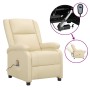 Sillón reclinable eléctrico de cuero auténtico blanco crema de vidaXL, Sillones - Ref: Foro24-3098391, Precio: 409,94 €, Desc...