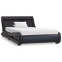 Bed frame with LED black synthetic leather 100x200 cm by vidaXL, Beds and slatted bases - Ref: Foro24-285727, Price: 280,08 €...