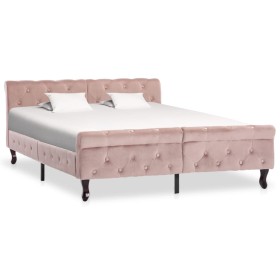 Pink velvet bed frame 140x200 cm by vidaXL, Beds and slatted bases - Ref: Foro24-288567, Price: 376,81 €, Discount: %