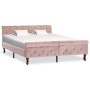 Estructura de cama de terciopelo rosa 140x200 cm de vidaXL, Camas y somieres - Ref: Foro24-288567, Precio: 375,51 €, Descuent...