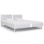 Estructura de cama con LED de cuero sintético blanco 180x200 cm de vidaXL, Camas y somieres - Ref: Foro24-280855, Precio: 194...