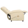 Sillón reclinable eléctrico de cuero auténtico blanco crema de vidaXL, Sillones - Ref: Foro24-3098391, Precio: 409,94 €, Desc...