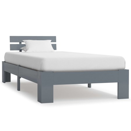 Solid gray pine wood bed frame 90x200 cm by vidaXL, Beds and slatted bases - Ref: Foro24-283166, Price: 80,15 €, Discount: %