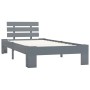 Estructura de cama de madera maciza de pino gris 90x200 cm de vidaXL, Camas y somieres - Ref: Foro24-283166, Precio: 80,08 €,...