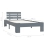 Estructura de cama de madera maciza de pino gris 90x200 cm de vidaXL, Camas y somieres - Ref: Foro24-283166, Precio: 80,08 €,...