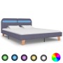 Bed frame with LED light gray fabric 180x200 cm by vidaXL, Beds and slatted bases - Ref: Foro24-280900, Price: 196,23 €, Disc...