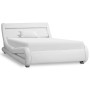 Bed frame with LED white synthetic leather 100x200 cm by vidaXL, Beds and slatted bases - Ref: Foro24-285733, Price: 216,65 €...