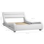 Bed frame with LED white synthetic leather 100x200 cm by vidaXL, Beds and slatted bases - Ref: Foro24-285733, Price: 216,65 €...