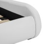 Bed frame with LED white synthetic leather 160x200 cm by vidaXL, Beds and slatted bases - Ref: Foro24-285736, Price: 293,99 €...