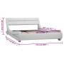 Bed frame with LED white synthetic leather 160x200 cm by vidaXL, Beds and slatted bases - Ref: Foro24-285736, Price: 293,99 €...