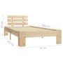 Solid pine wood bed frame 90x200 cm by vidaXL, Beds and slatted bases - Ref: Foro24-283160, Price: 139,99 €, Discount: %