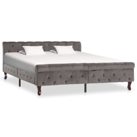 Estructura de cama de terciopelo gris 160x200 cm de vidaXL, Camas y somieres - Ref: Foro24-288561, Precio: 380,99 €, Descuent...