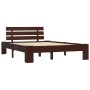 Estructura de cama madera maciza pino marrón oscuro 140x200 cm de vidaXL, Camas y somieres - Ref: Foro24-283175, Precio: 120,...