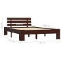 Estructura de cama madera maciza pino marrón oscuro 140x200 cm de vidaXL, Camas y somieres - Ref: Foro24-283175, Precio: 120,...