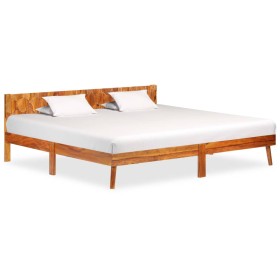 Solid sheesham wood bed frame 200x200 cm by vidaXL, Beds and slatted bases - Ref: Foro24-288449, Price: 258,07 €, Discount: %